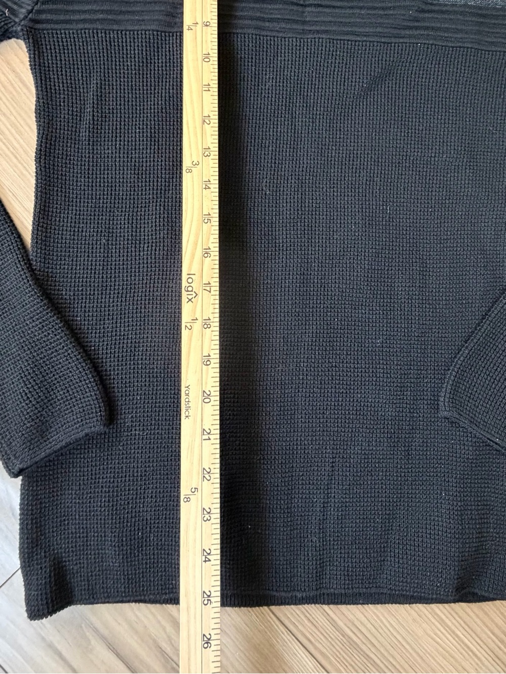7 Downie St Men's Black and Charcoal Waffle Crewneck Sweater L NEW - Picture 6 of 6